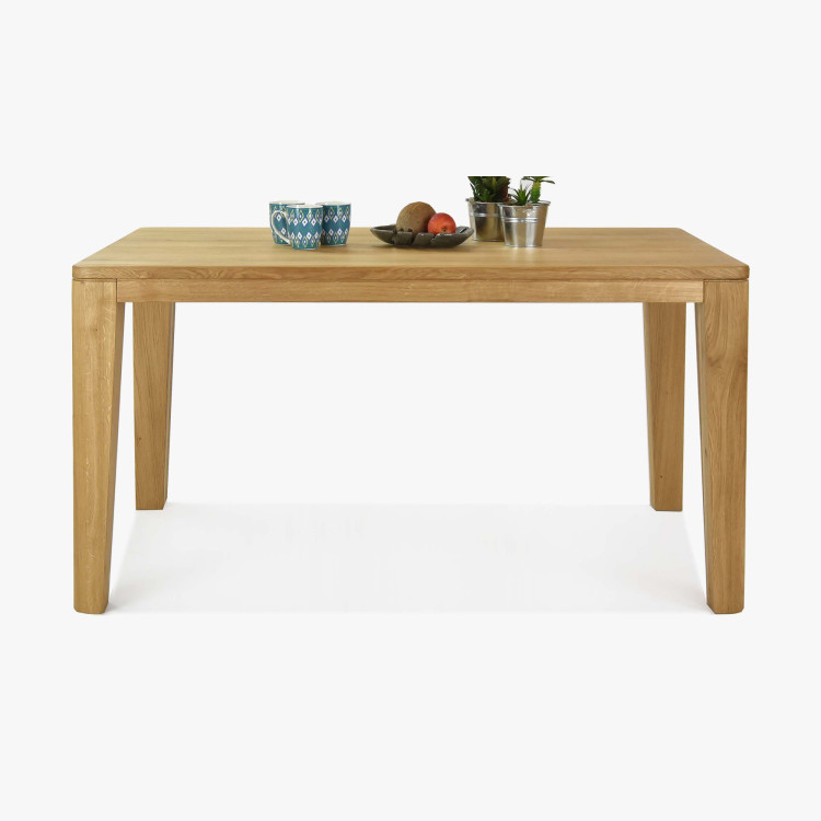 Tömör tölgyfa étkezőasztal York és 4 db Arco kárpitozott szék  - 3