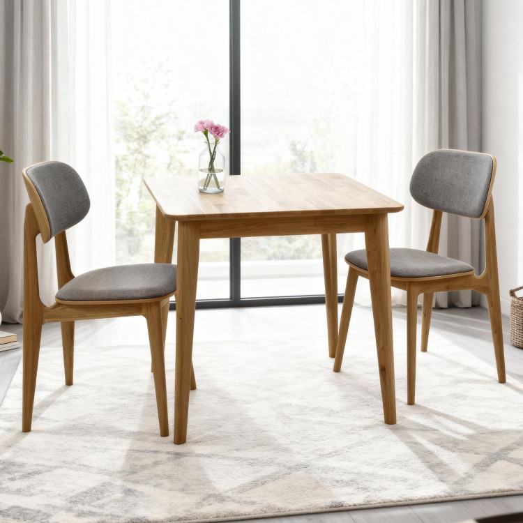 Étkezőkészlet két személy számára – tölgyfa asztal és székek  - 1