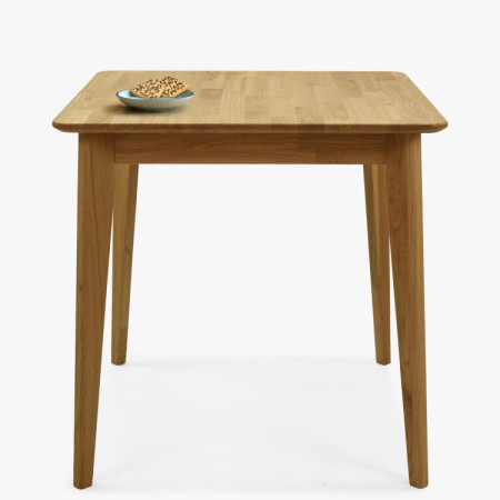 Négyzet alakú tölgyfa étkezőasztal a konyhába négy masszív fa székkel  - 8