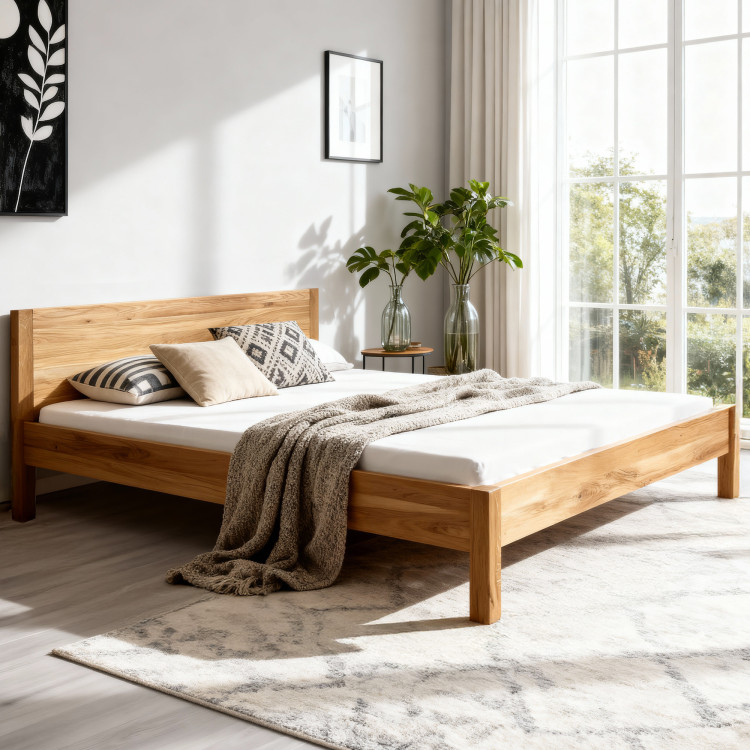 Franciaágy tömör tölgyfa 160 x 200 cm  - 1