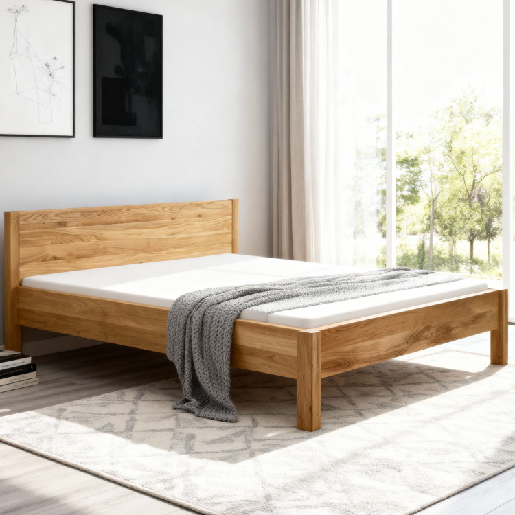 Franciaágy tömör tölgyfa 160 x 200 cm  - 4