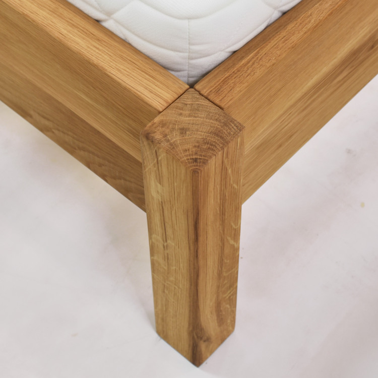 Franciaágy tömör tölgyfa 160 x 200 cm  - 8