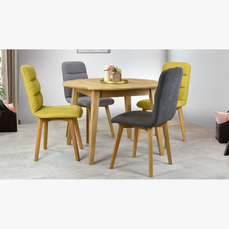 Kerek étkezőasztal tömör tölgy, Janov 90 cm  - 4