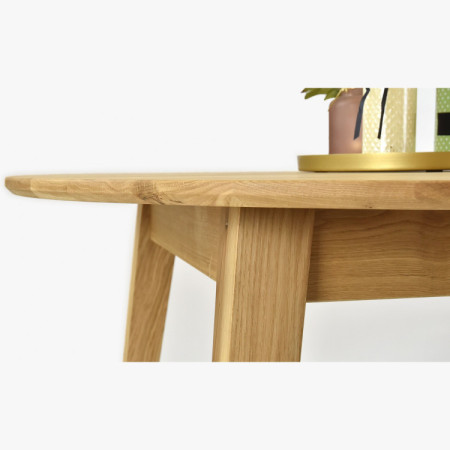 Kerek étkezőasztal tömör tölgy, Janov 90 cm  - 7