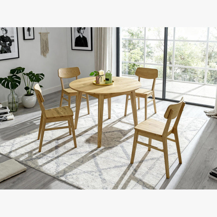 Kerek étkezőasztal tömör tölgy, Janov 90 cm  - 12