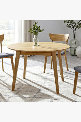 Kerek étkezőasztal, tölgy tömörfa, Janov 110 cm  - 1 2