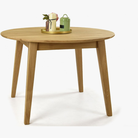 Kerek étkezőasztal, tölgy tömörfa, Janov 110 cm  - 3