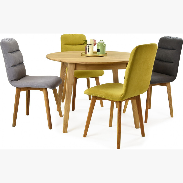 Kerek étkezőasztal, tölgy tömörfa, Janov 110 cm  - 5