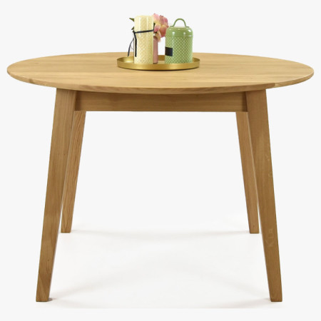 Kerek étkezőasztal, tölgy tömörfa, Janov 110 cm  - 8