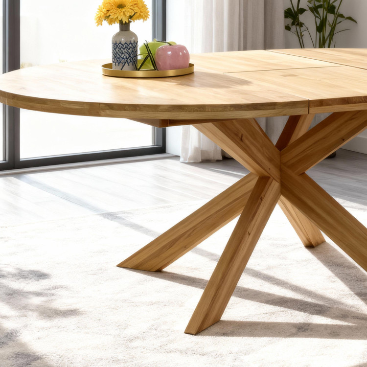 Szilárd tölgyfa rozsdamentes kerek asztal, Holger 120 cm  - 33