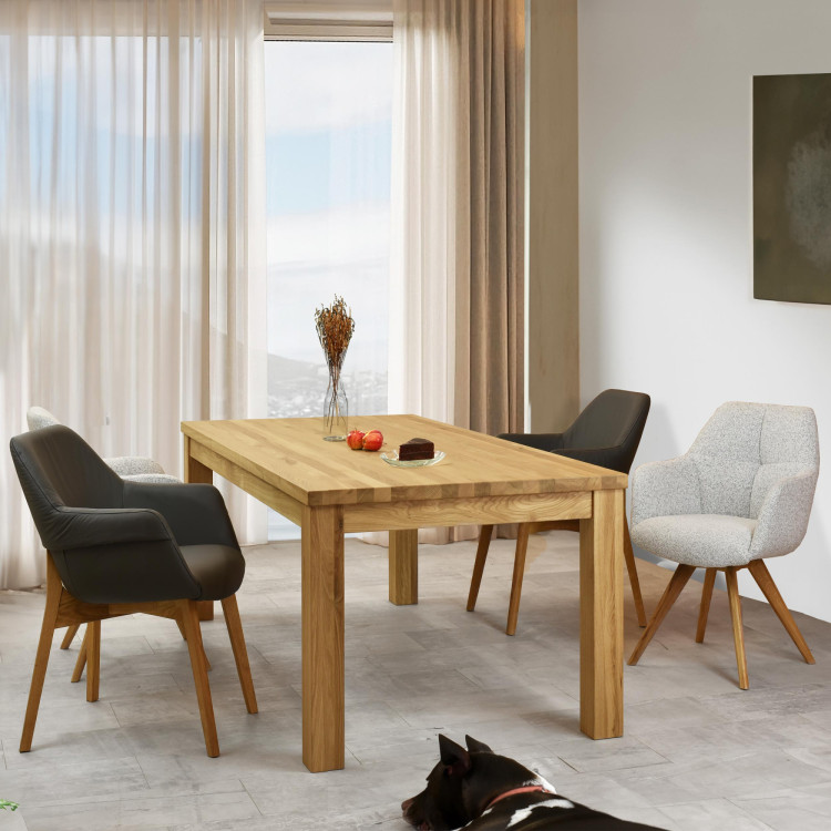 Masszív tölgy étkezőasztal 200 x 100 cm  - 9