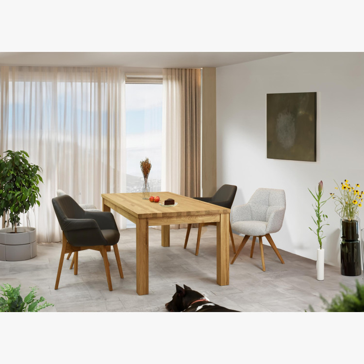 Masszív tölgy étkezőasztal 200 x 100 cm  - 14