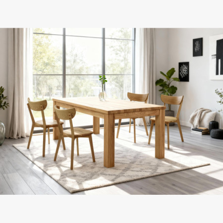 Masszív tölgy étkezőasztal 200 x 100 cm  - 17