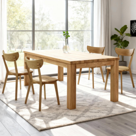 Masszív tölgy étkezőasztal 200 x 100 cm  - 18