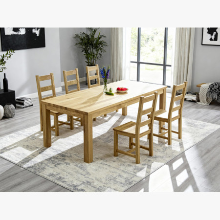 Masszív tölgy étkezőasztal 200 x 100 cm  - 19