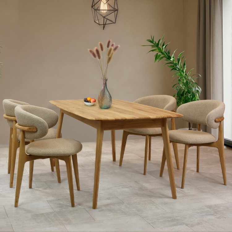 Luxusos tömör tölgy asztal 160 x 90 cm kihúzhatóval  - 8