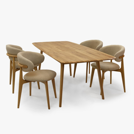 Luxusos tömör tölgy asztal 160 x 90 cm kihúzhatóval  - 10