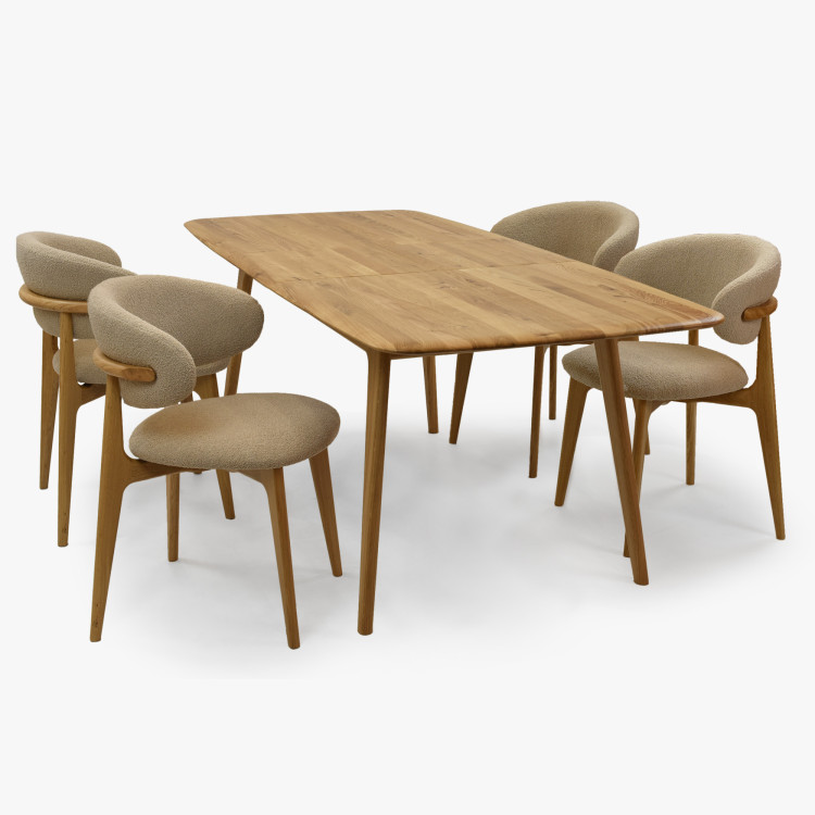 Luxusos tömör tölgy asztal 160 x 90 cm kihúzhatóval  - 15