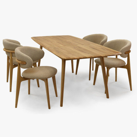 Luxusos tömör tölgy asztal 160 x 90 cm kihúzhatóval  - 15