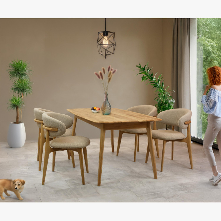 Luxusos tömör tölgy asztal 160 x 90 cm kihúzhatóval  - 18