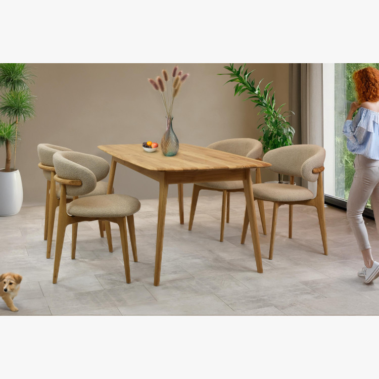 Luxusos tömör tölgy asztal 160 x 90 cm kihúzhatóval  - 19