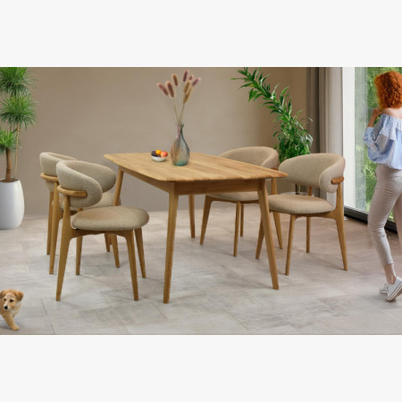 Luxusos tömör tölgy asztal 160 x 90 cm kihúzhatóval  - 19