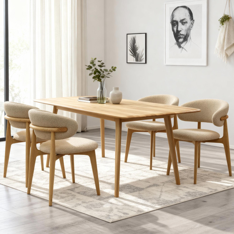 Luxusos tömör tölgy asztal 160 x 90 cm kihúzhatóval  - 24