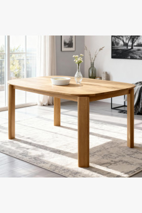 Tölgyfa ovális étkezőasztal 160x90 cm, natural színű, olajozott