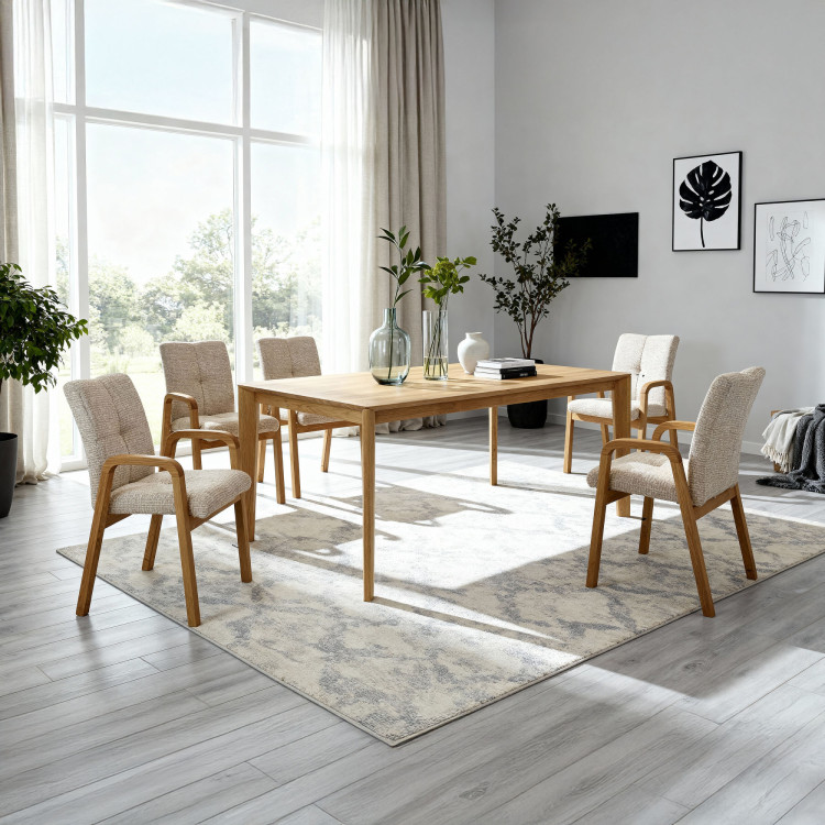 Oslo tölgy étkezőszett 180 × 90 cm Ori székekkel  - 1