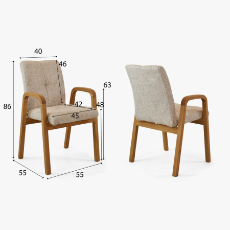 Oslo tölgy étkezőszett 180 × 90 cm Ori székekkel  - 10