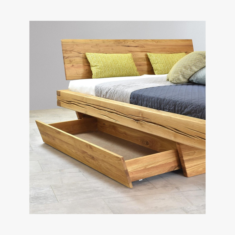Tölgyfa gerendából készült ágy, természetes, Matus 140 x 200 cm  - 16