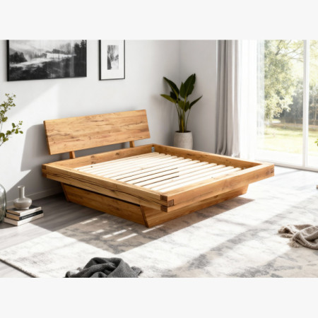 Tölgyfa gerendából készült ágy, természetes, Matus 140 x 200 cm  - 23