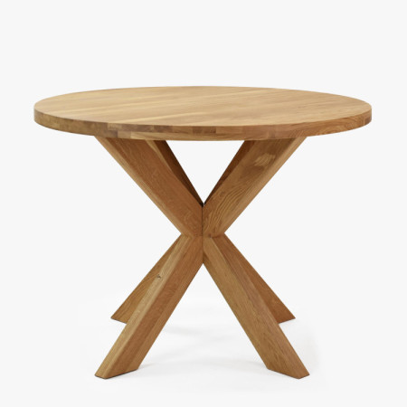Fa kerek asztal keresztezett lábakkal Ø100 cm  - 5