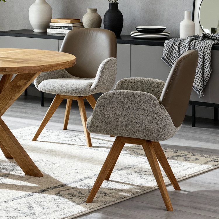 Fa kerek asztal keresztezett lábakkal Ø100 cm  - 7