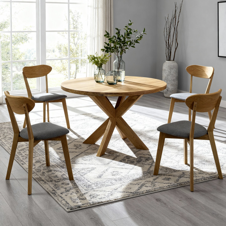 Fa kerek asztal keresztezett lábakkal Ø100 cm  - 9