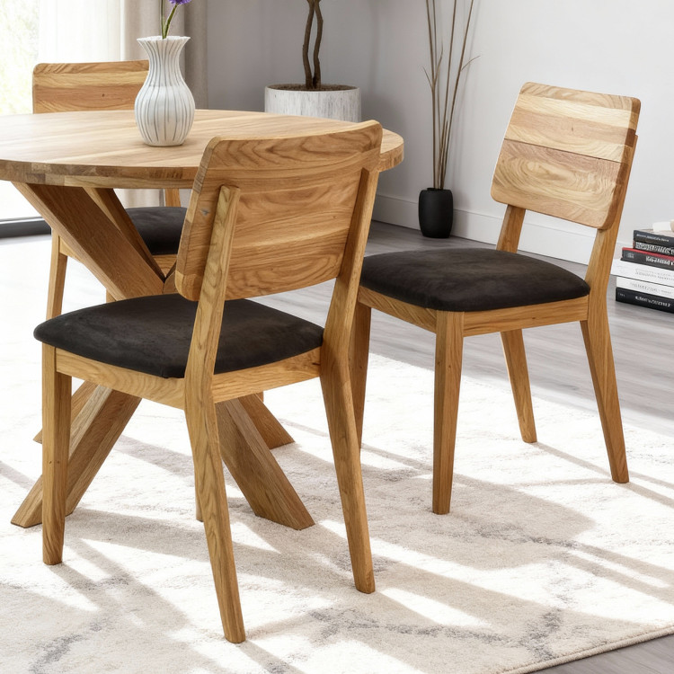 Fa kerek asztal keresztezett lábakkal Ø100 cm  - 11