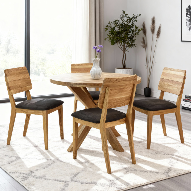 Fa kerek asztal keresztezett lábakkal Ø100 cm  - 12