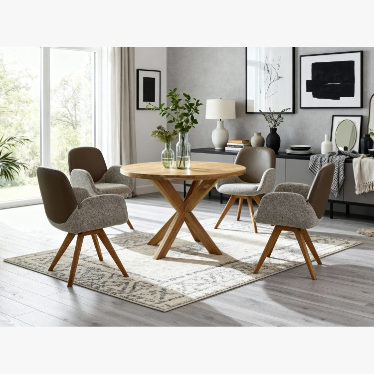 Fa kerek asztal keresztezett lábakkal Ø100 cm  - 16