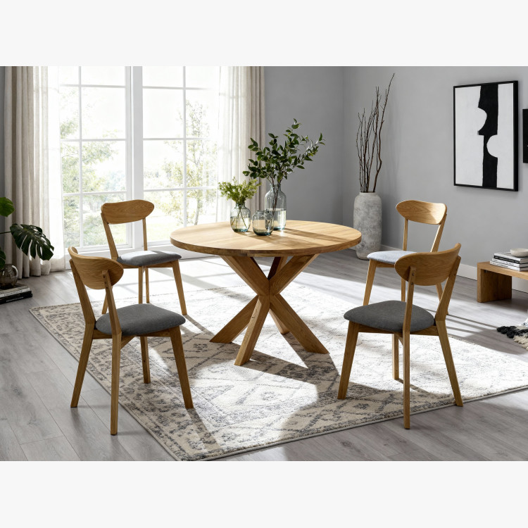 Fa kerek asztal keresztezett lábakkal Ø100 cm  - 17