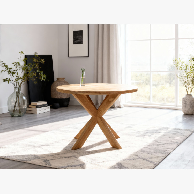 Fa kerek asztal keresztezett lábakkal Ø100 cm  - 21