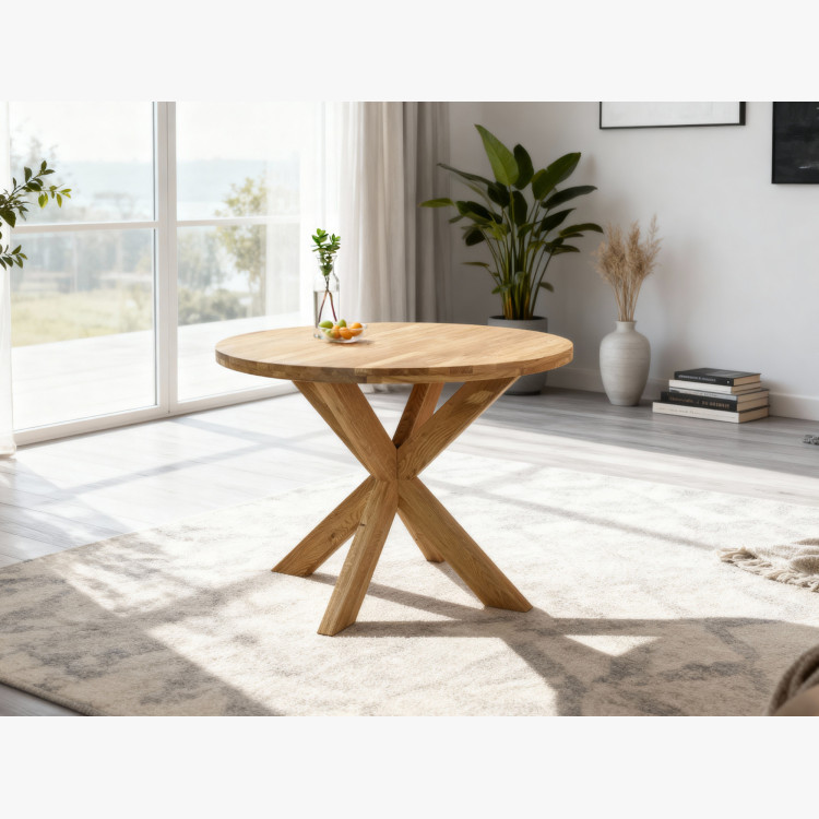 Fa kerek asztal keresztezett lábakkal Ø100 cm  - 23