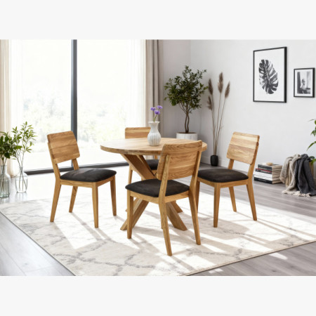 Fa kerek asztal keresztezett lábakkal Ø100 cm  - 24