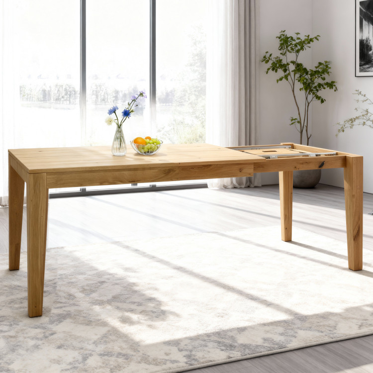 Masszív tömörfa nyitható tölgyfa asztal 160 - 210 cm  - 5