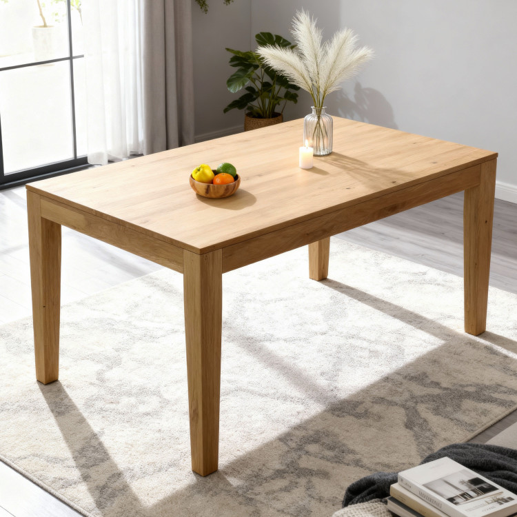 Masszív tömörfa nyitható tölgyfa asztal 160 - 210 cm  - 8