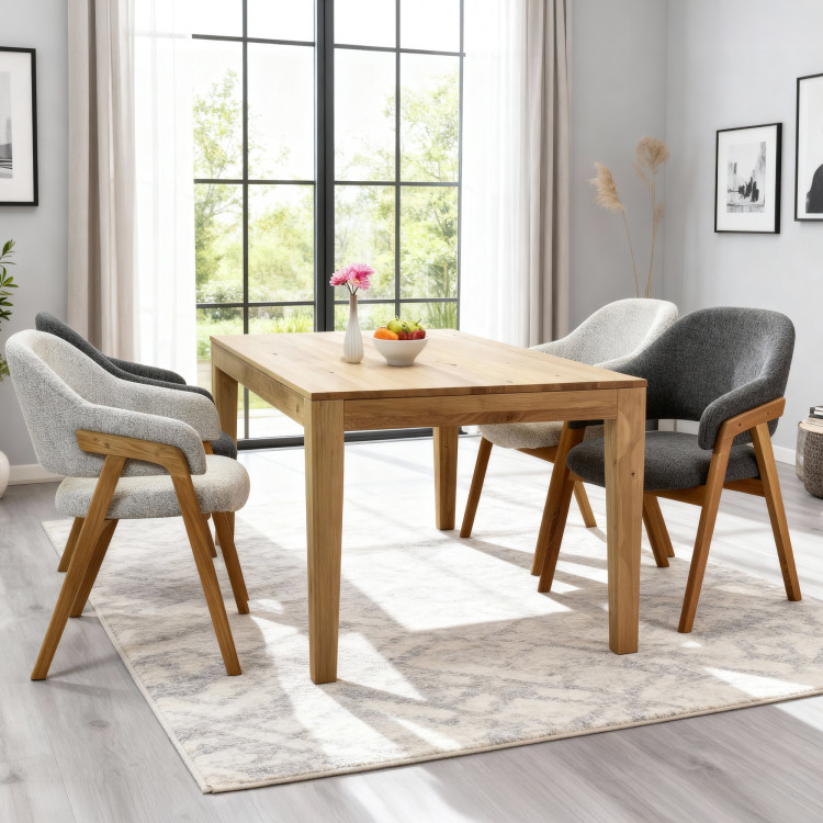 Masszív tömörfa nyitható tölgyfa asztal 160 - 210 cm  - 10