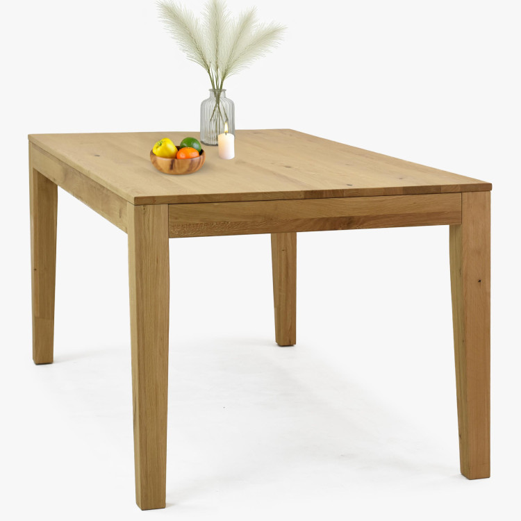 Masszív tömörfa nyitható tölgyfa asztal 160 - 210 cm  - 11