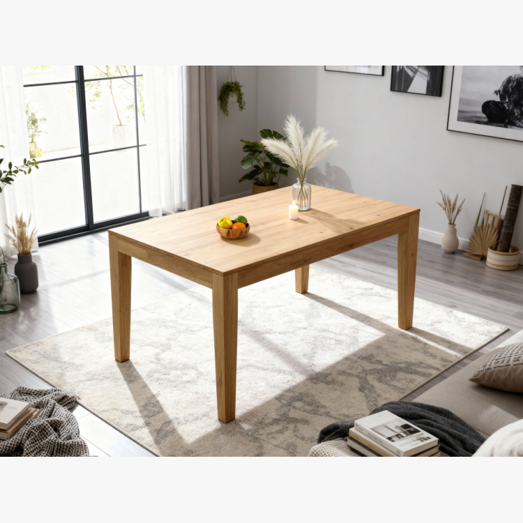 Masszív tömörfa nyitható tölgyfa asztal 160 - 210 cm  - 24