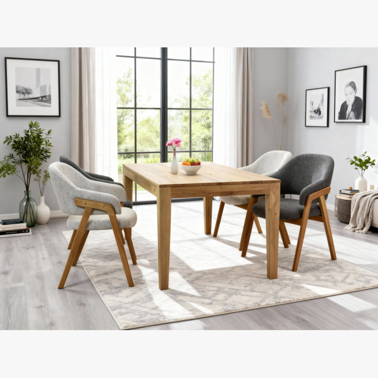 Masszív tömörfa nyitható tölgyfa asztal 160 - 210 cm  - 25