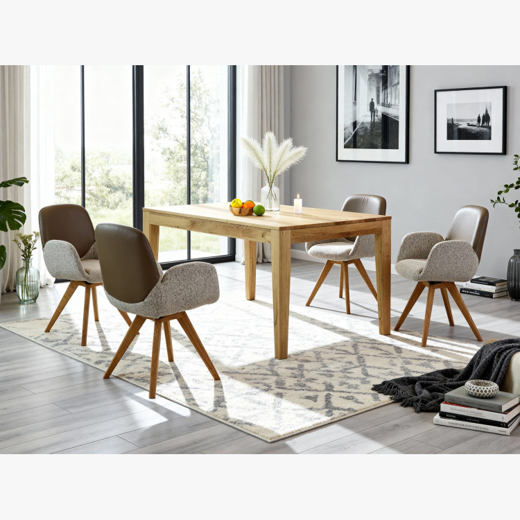 Masszív tömörfa nyitható tölgyfa asztal 160 - 210 cm  - 28