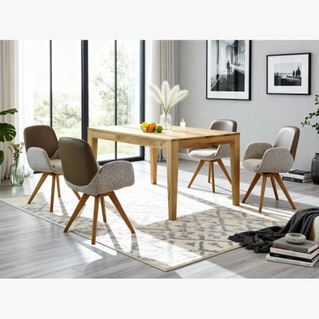 Masszív tömörfa nyitható tölgyfa asztal 160 - 210 cm  - 28